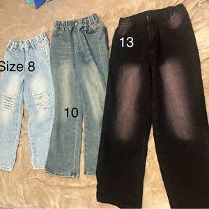 Kids Elastic-Waist Black Washed Jeans